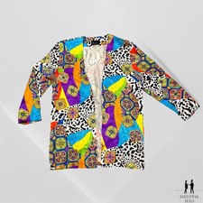 Diane Freis Vintage Original Open Long Jacket Cardigan 100 Silk P S 22x32