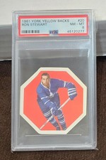 1961 York Yellow Backs Ron Stewart #20 - Toronto Maple Leafs - PSA 8 NM-MT