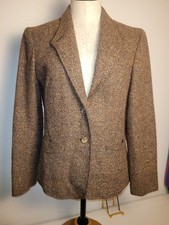 Vintage 70s POWTER Women's Wool Brown Blazer Size S/M, Lined Union Made