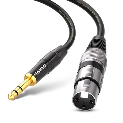 Female XLR To 1/4 Inch TRS Microphone Cable 6.35mm Balanced 15FT