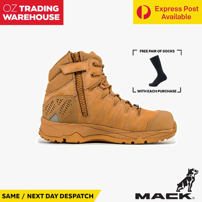 Mack UK7 MKOCTANEZHHF Octane Zip Up Safety Work Composite Boot Wheat Beige Honey