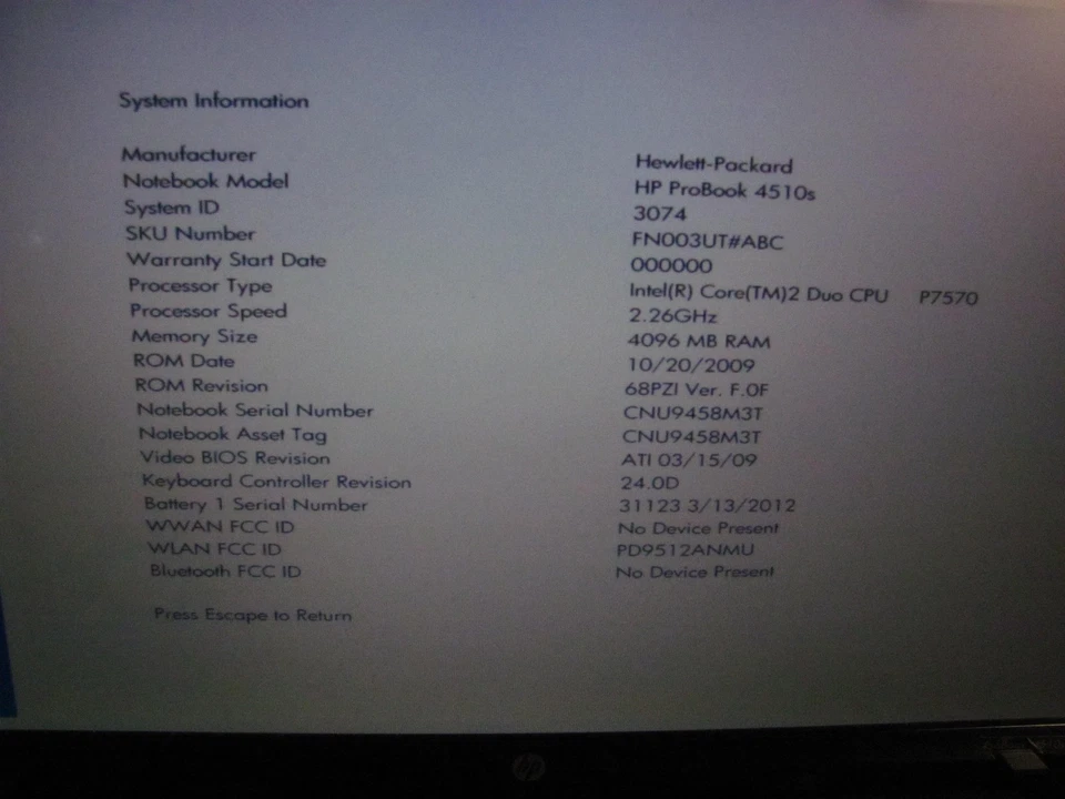 HP ProBook 4510s 23 GAMES! Core 2 Duo 2.26GHz 160GB HDD Windows 10 64-bit DVD - Image 4 of 4