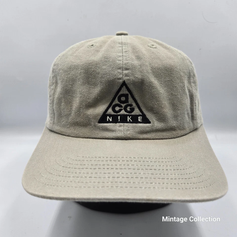 Gorra gorra vintage Nike ACG bordada 100 % algodón gris ajustable con tirantes para papá Foto 2 de 4