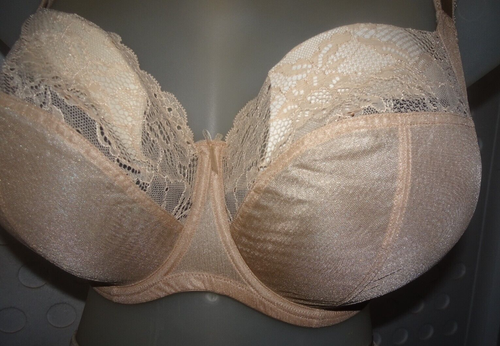 Panache 6951 Jasmine Balconette UW Lace Bra 38N US Beige Unlined 38JJ UK * - Picture 5 of 11