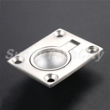Boat Stainless Hatch Latch Cabinet Flush Mount Deck Pull Handle Ring Hardware