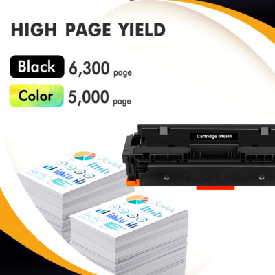 1PK Black Toner Cartridge Compatible for Canon 046H ImageCLASS