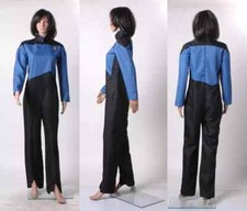 HOT Star Trek TNG The Next Generation Jumpsuit Costume Red Gold Blue Set