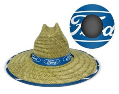 FORD Logo Straw Wide Brim Hat Bar Man Cave Christmas Summer Beach Father  Gift