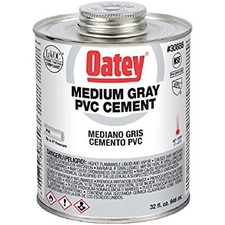 Oatey 30886 PVC Medium Cement, 32 oz, Gray