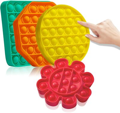 Ganowo Push Bubble Pop Fidget Sensory Toy Puzzle Autism Stress Reliever (4 PACK)