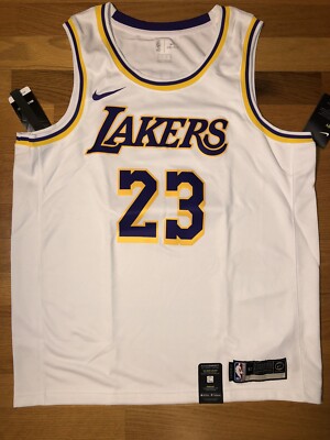 New XL Nike Lebron James LA Lakers Swingman Jersey White City Icon