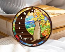 Custom Dog Breed Memorial, Personalized Pet Memorial Suncatcher, Loss Engraved