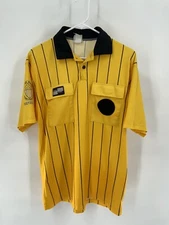 Official Sports Medium USSF Soccer Referee Jersey Yellow Short Sleeve