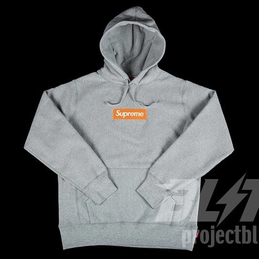 Sweat à capuche gris FW17 SUPREME BOX LOGO TAILLE S SMALL 2017