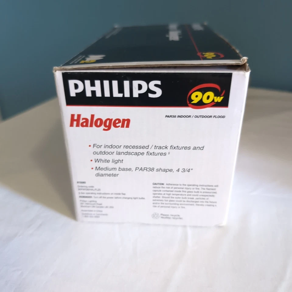 Philips Halogen Flood Lights 2-pack PAR38 1260 Lumens 90W 120V Tested Working - Image 2 of 4