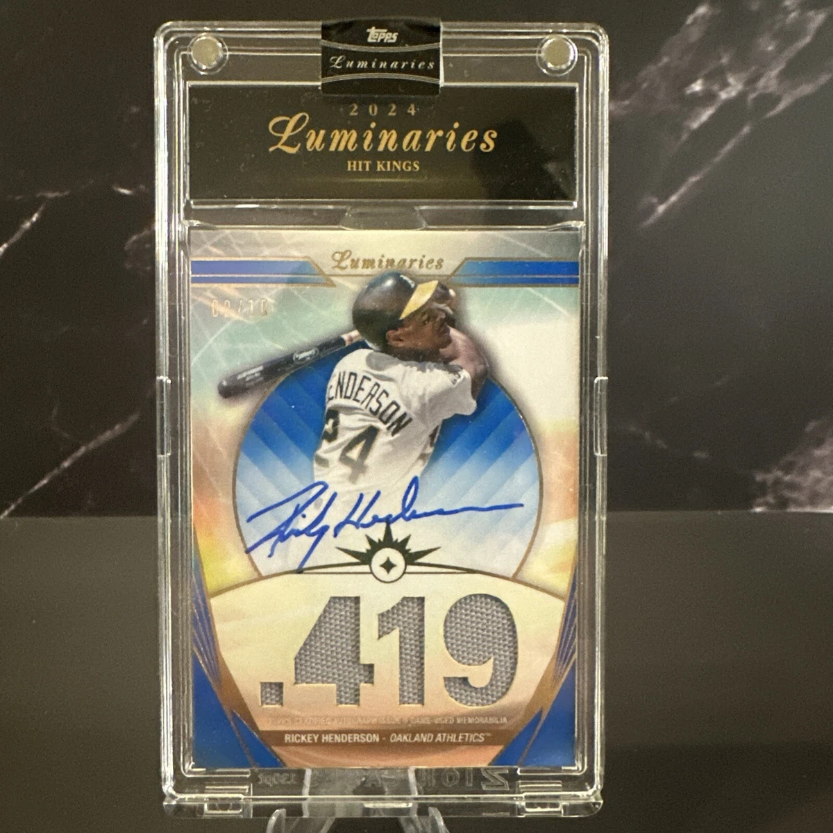 Topps Rickey Henderson Autographed Baseball Sports Trading Cards 