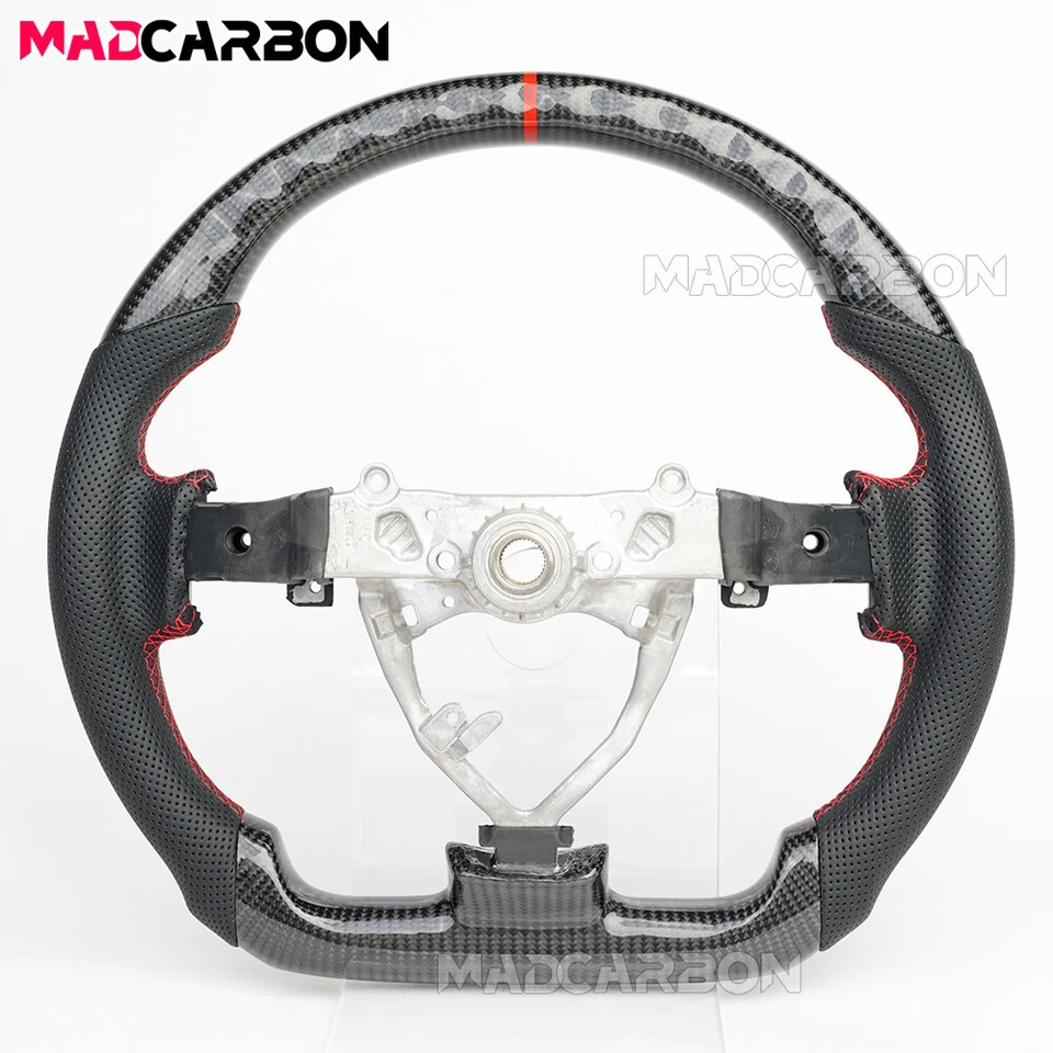 Volante de cuero negro de fibra de carbono real para Toyota FJ Cruiser 2007-2014 Foto 4 de 4