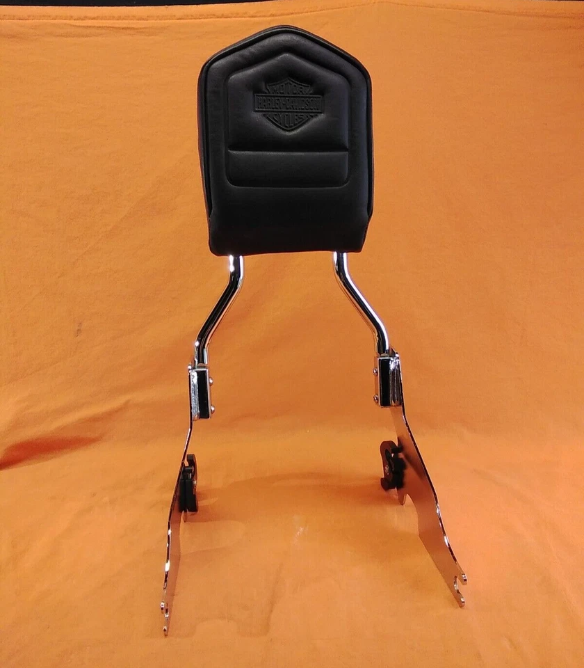 HARLEY DAVIDSON GENUINE CHROME SPORTSTER XL DETACHABLE SISSY BAR BACKREST W/LOGO - Image 2 of 4