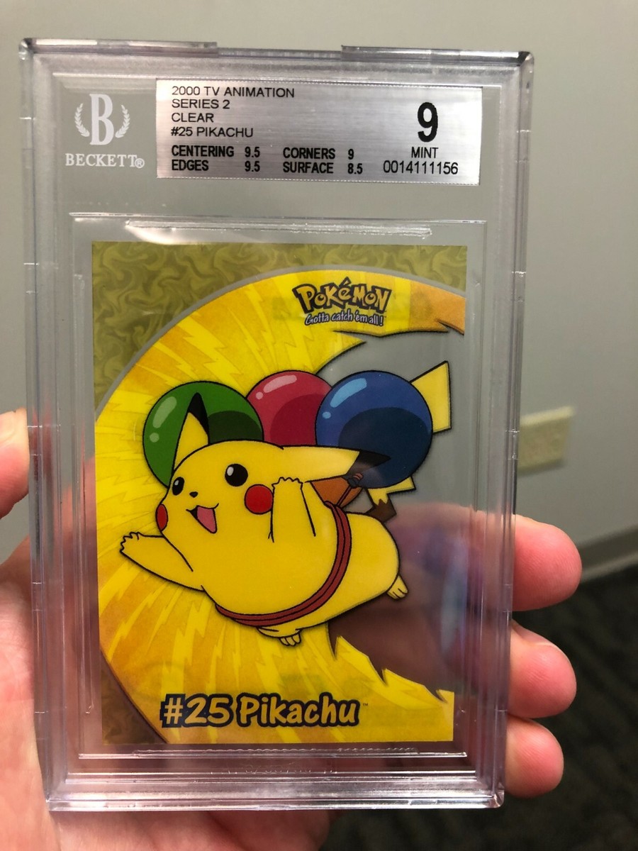 2000 Topps Pokemon TV Animation Clear Cards Pikachu #PC1 BGS 9