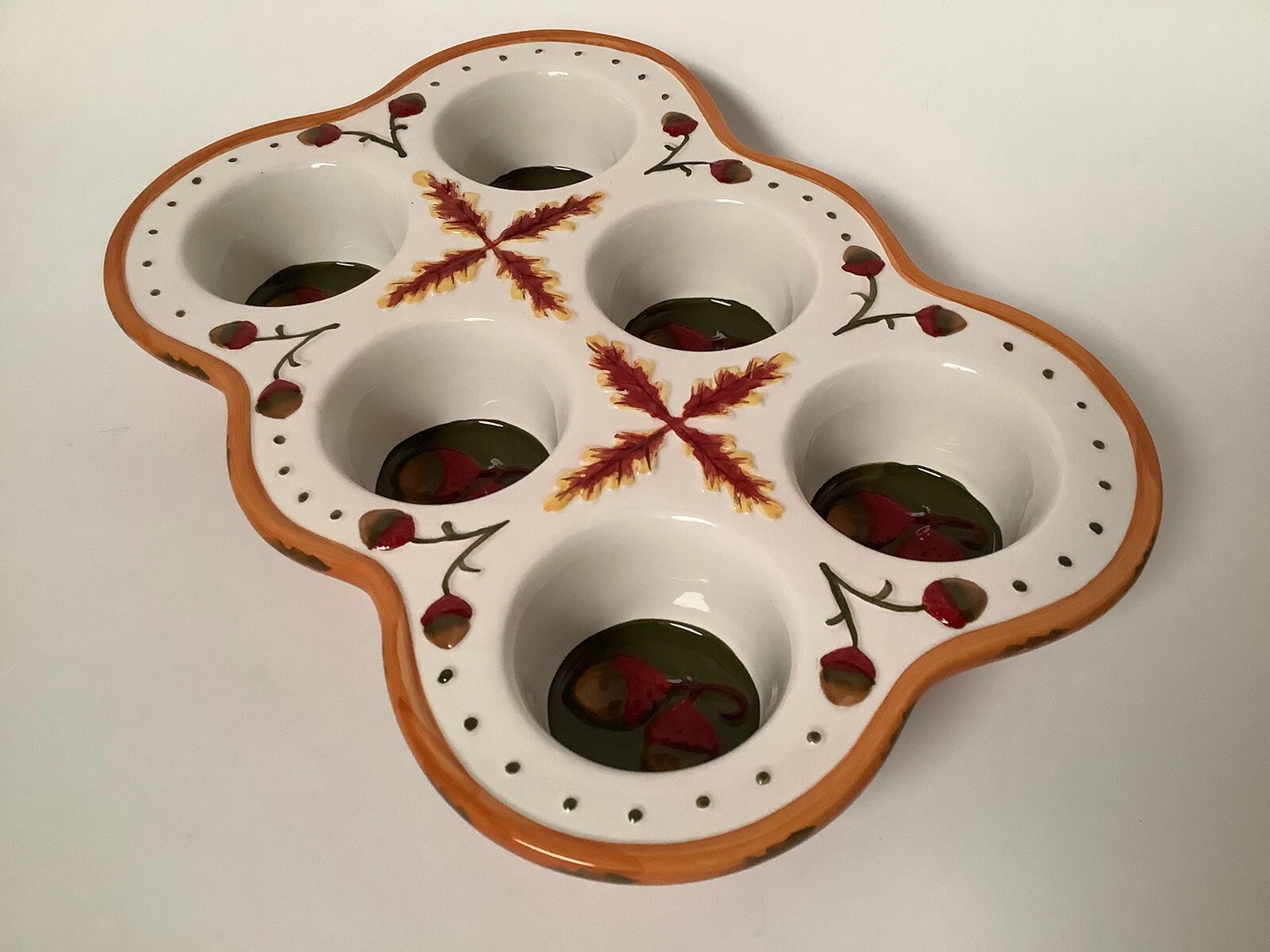Temp-tations Presentable Oven Ware Muffin Pan Cup Cakes Fall Harvest Acorns New