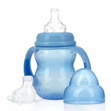 Nuby 3-Stage Wide Neck No Spill Bottle with Handles And Non-Drip Juice Spout,...