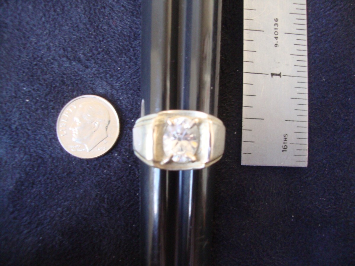 VINTAGE 1970s LARGE CZ STERLING SILVER STAMPED 925 RING SZ 9 | eBay