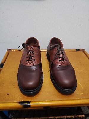 Bert Pulitzer Oxford Shoes Mens 10 M Brown Leather Lace Up Cap Toe Dress Shoes