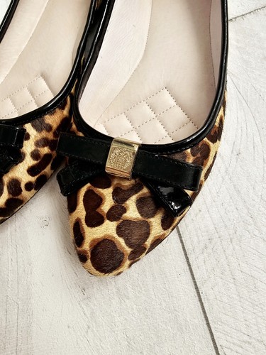 Vince Camuto Pony Hair Leopard Timba Flat Ballerinas with Bows 7M (37) UK4 £115 - Picture 2 of 6