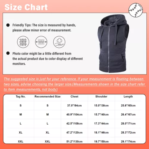 Men's Sleeveless Hoodie Casual Zipper Hooded Sweatshirt Gym Workout Tank Tops UK - Picture 49 of 52