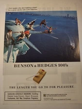 Benson and Hedges 100s Lady Liberty Length You Go For Pleasure Vintage Print Ad