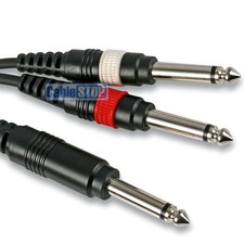 1.2m MONO Y SPLITTER 6.35mm Jack Splits Left & Right 1/4" Audio Guitar Amp Cable