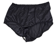Vintage Sheer See Through Vanity Fair Black Nylon Granny Panties 3XL 10 XXXL