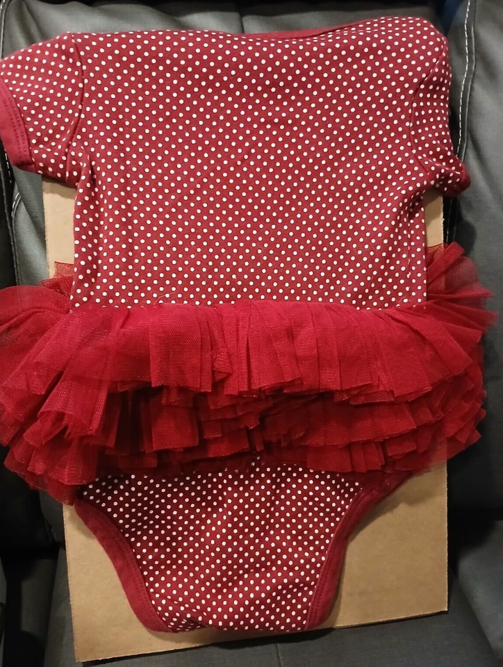 Oklahoma Univ. Bebé de dos pies por delante lunares de una pieza con tutú granate 12 meses Foto 3 de 3