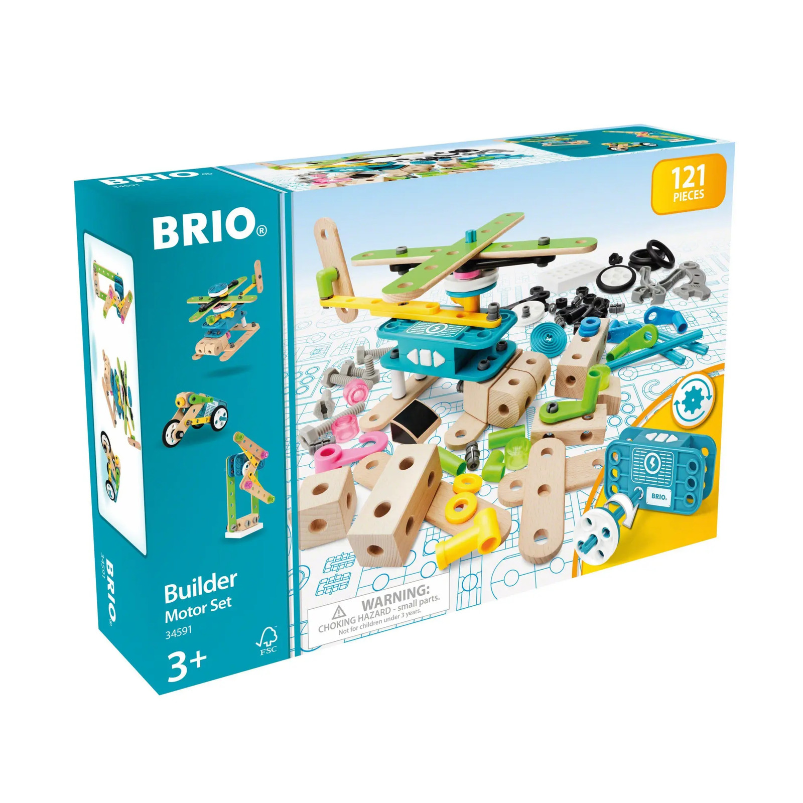 Brio Ab Brio Builder 34591 Motor-Konstruktionsset 120 Tlg. - Umfangreiches Set Mit Motor Zum Konstruieren Von Hubschraubern Autos Und Weiteren Beweglichen Objekten Im Brio Builder Konstruktionssystem - Für Kinder Ab 3 Jahren - Bild 2