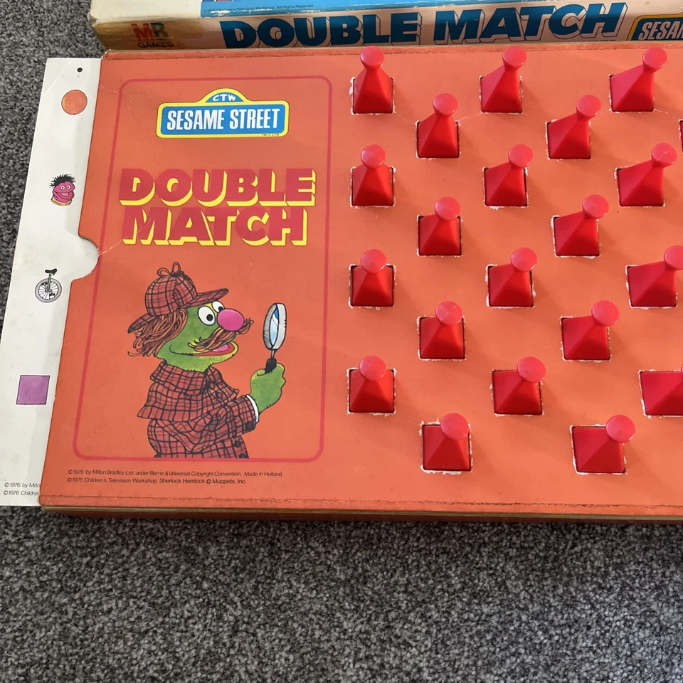 Double Match Sesame Street Game Rare Vintage Collectable 1976 Complete READ - Image 3 of 4