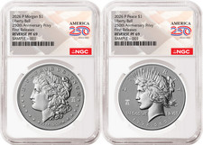 2 Coin Set 2026 Morgan and Peace Reverse Proof Privy NGC RP69 FR Flag2