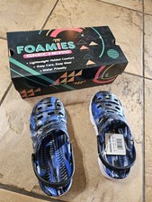 Skechers Foamies Fusion Blast Boys Sz 2 Slip on/Slide/Clog Kids Shoes Light Up