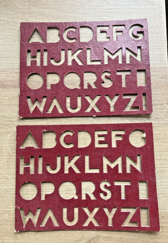 Vintage School Supplies- Capital Letter Stencils (2) Cardboard