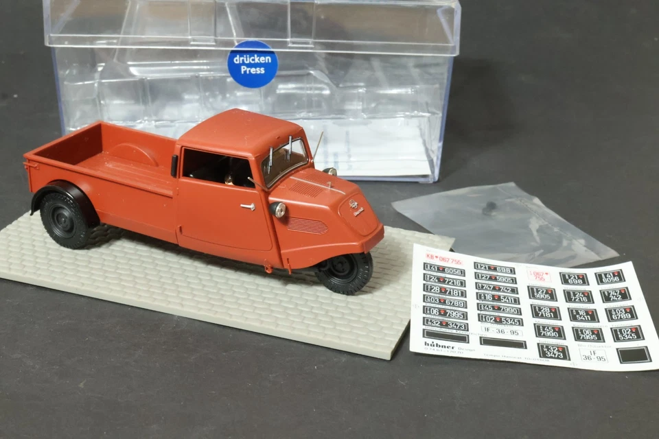 Hübner Modellino Auto 7002 Tempo Hanseat Blechpritsche Modello Box Conf. Orig. - Immagine 3 di 4