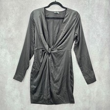 Fashion Nova Black Wrap Y2K Retro Club Long Sleeve Knee Length Dress Medium