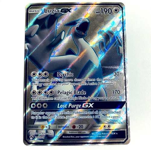 2018 Sun & Moon Lost Thunder Lugia GX Pokemon Card 207/214 LP
