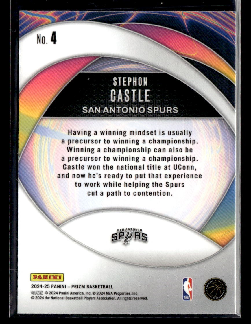 2024-25 Prizm #4 Stephon Castle Instant Impact Rookie RC | eBay