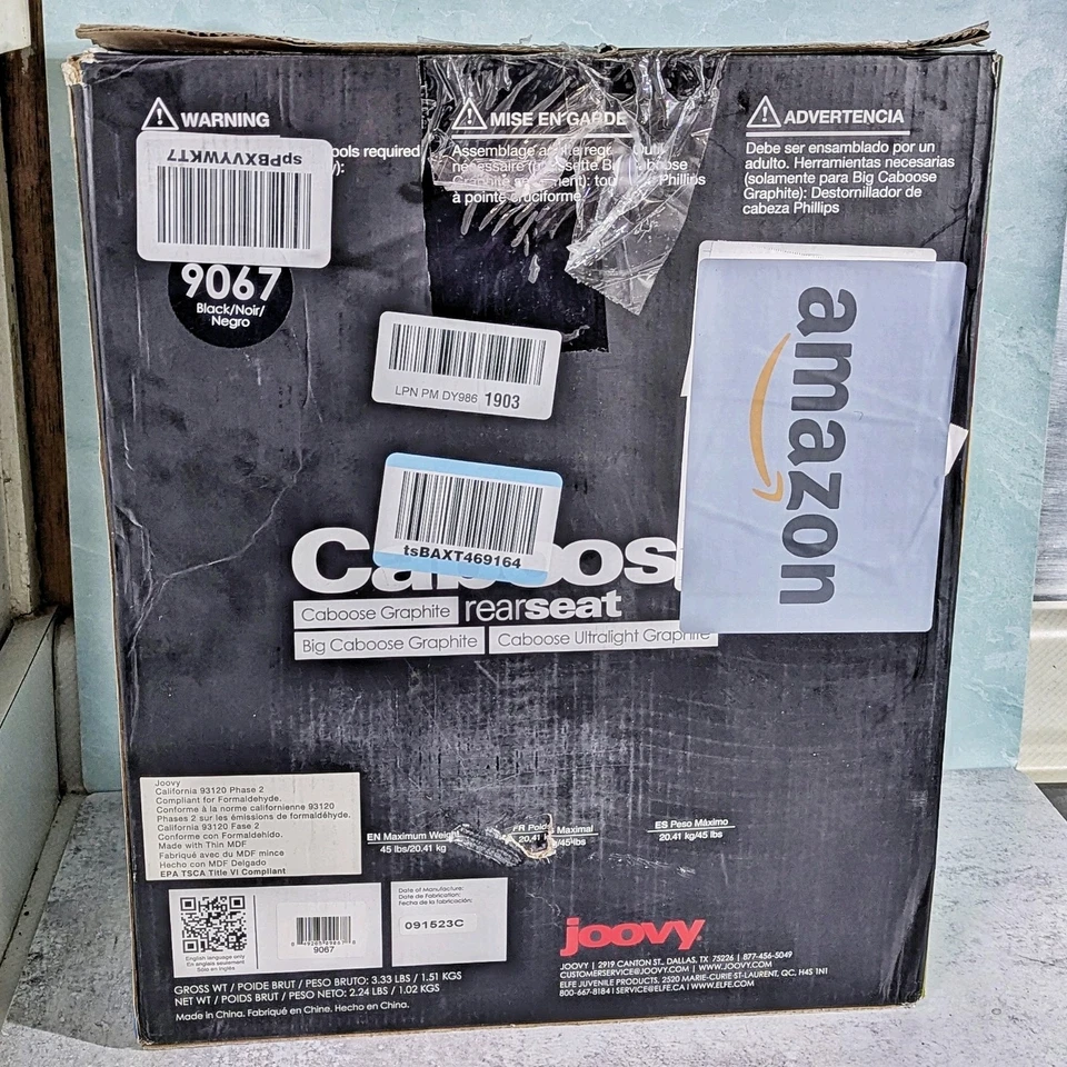 NUEVO Cochecito Asiento Trasero Joovy Caboose Ultraligero Grande 9067 Negro NUEVO EN CAJA Foto 3 de 4