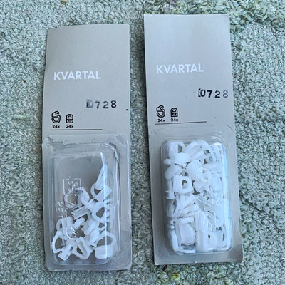 IKEA KVARTAL White Curtain Gliders 24 Pack Modern Style MPN 900.793.67