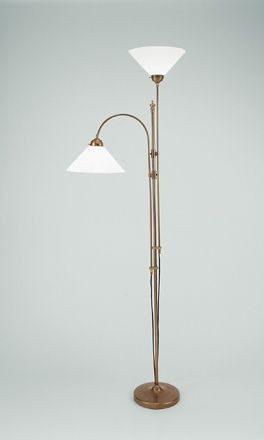 Deckenfluter Blendarm Wohnzimmer Berliner Messing Glas 200 Cm Stehlampe E27-image