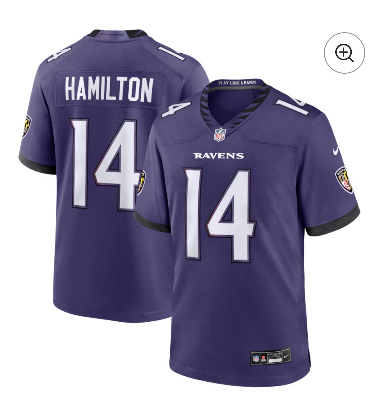 Men'S Nike Kyle Hamilton Purple Baltimore Ravens Player Game Jersey Size M