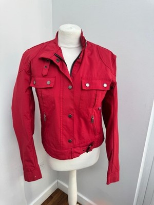 Belstaff Tourmaster Trophy Jacke 44 rot Damen klein Nylon Motorrad Biker 
