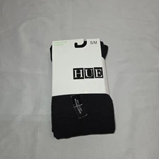 Women's Hue Silky Rib Sweater Tights Size S/M Black Nwt 104
