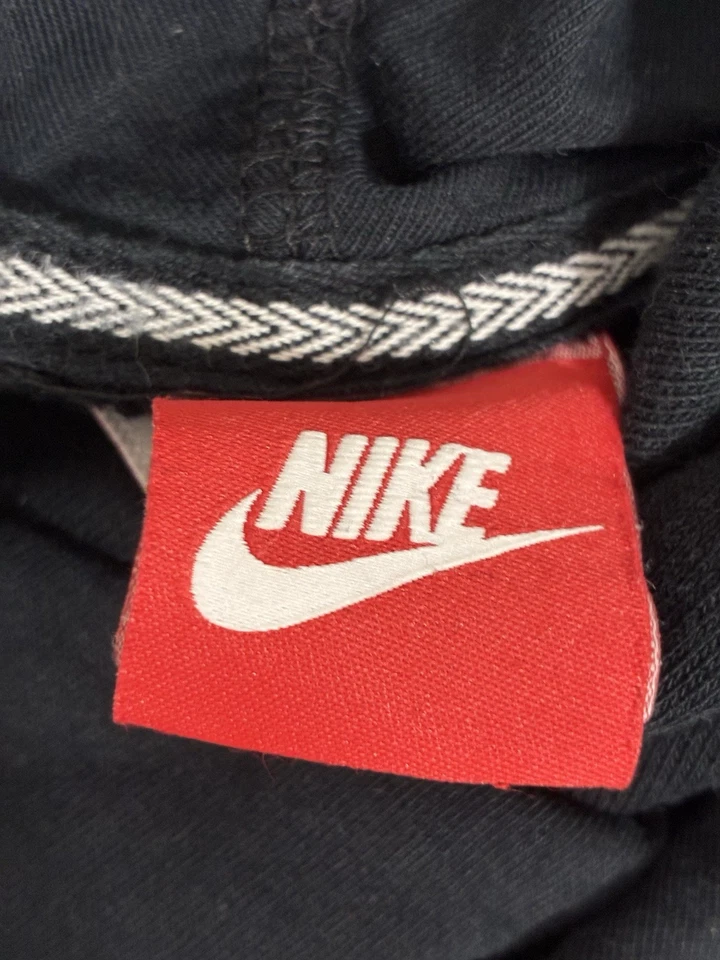 Nueva sudadera con capucha Nike para mujer M negra, clásica blanca Swoosh, cuello de búco, logotipo de suéter Foto 3 de 4