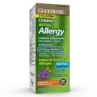 Goodsense Children's Allergy Relief Cetirizine 24 Hour Grape Flavor 4 Oz